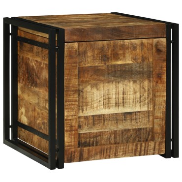 vidaXL κουτί αποθήκευσης 50x50x50cm Στερεό Τραχύ Ξύλο Μάνγκο