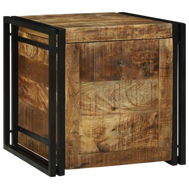 vidaXL κουτί αποθήκευσης 50x50x50cm Στερεό Τραχύ Ξύλο Μάνγκο