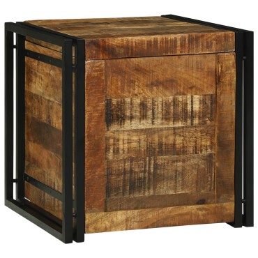 vidaXL κουτί αποθήκευσης 50x50x50cm Στερεό Τραχύ Ξύλο Μάνγκο