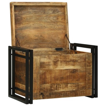 vidaXL Κουτί αποθήκευσης 60x40x41cm Μασίφ τραχύ ξύλο μάνγκο
