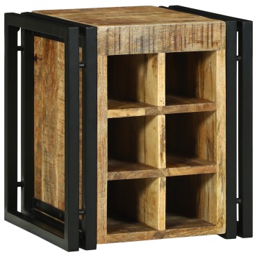 vidaXL Ράφι Κρασιού Καφέ και Μαύρο 35x35x39cm Στερεό ξύλο μάνγκο 1 τεμ.