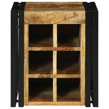 vidaXL Ράφι Κρασιού Καφέ και Μαύρο 35x35x39cm Στερεό ξύλο μάνγκο 1 τεμ.