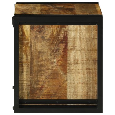 vidaXL Ράφι Κρασιού Καφέ και Μαύρο 35x35x39cm Στερεό ξύλο μάνγκο 1 τεμ.