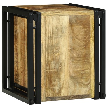 vidaXL Ράφι Κρασιού Καφέ και Μαύρο 35x35x39cm Στερεό ξύλο μάνγκο 1 τεμ.