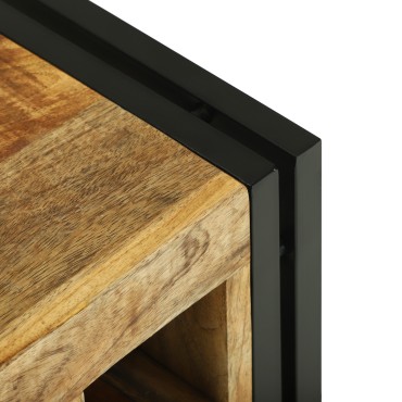 vidaXL Ράφι Κρασιού Καφέ και Μαύρο 35x35x39cm Στερεό ξύλο μάνγκο 1 τεμ.
