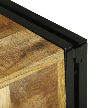 vidaXL Ράφι Κρασιού Καφέ και Μαύρο 35x35x39cm Στερεό ξύλο μάνγκο 1 τεμ.