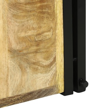 vidaXL Ράφι Κρασιού Καφέ και Μαύρο 35x35x39cm Στερεό ξύλο μάνγκο 1 τεμ.