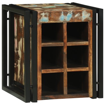 vidaXL Ράφι Κρασιού 35x35x39cm Στερεό Ανακτηθέν Ξύλο 1 τεμ.
