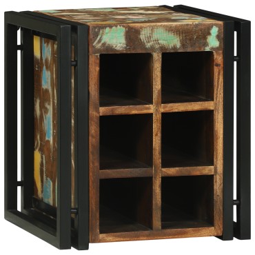 vidaXL Ράφι Κρασιού 35x35x39cm Στερεό Ανακτηθέν Ξύλο 1 τεμ.
