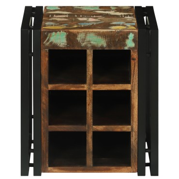 vidaXL Ράφι Κρασιού 35x35x39cm Στερεό Ανακτηθέν Ξύλο 1 τεμ.