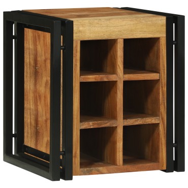 vidaXL Ράφι Κρασιού Καφέ και Μαύρο 35x35x39cm Στερεό Ξύλο Ακακίας 1 τεμ.