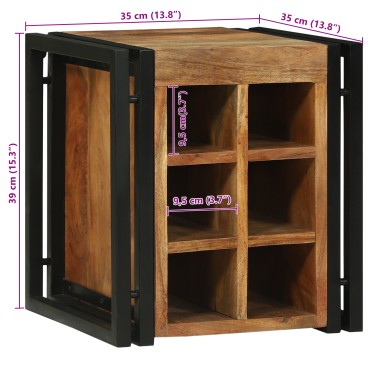 vidaXL Ράφι Κρασιού Καφέ και Μαύρο 35x35x39cm Στερεό Ξύλο Ακακίας 1 τεμ.