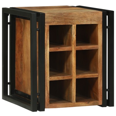 vidaXL Ράφι Κρασιού Καφέ και Μαύρο 35x35x39cm Στερεό Ξύλο Ακακίας 1 τεμ.