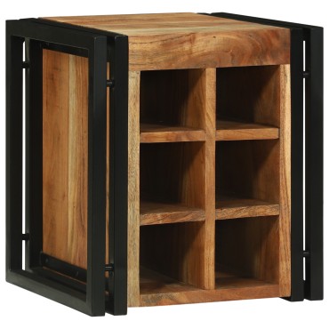 vidaXL Ράφι Κρασιού Καφέ και Μαύρο 35x35x39cm Στερεό Ξύλο Ακακίας 1 τεμ.