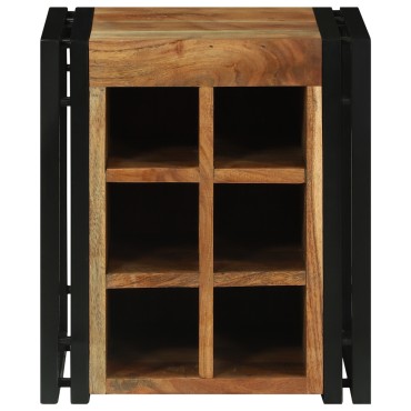 vidaXL Ράφι Κρασιού Καφέ και Μαύρο 35x35x39cm Στερεό Ξύλο Ακακίας 1 τεμ.