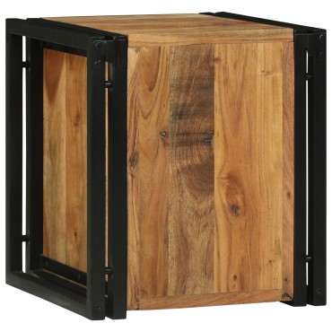 vidaXL Ράφι Κρασιού Καφέ και Μαύρο 35x35x39cm Στερεό Ξύλο Ακακίας 1 τεμ.