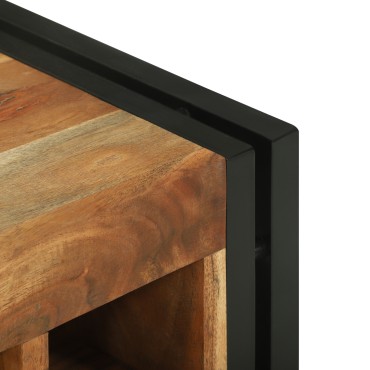 vidaXL Ράφι Κρασιού Καφέ και Μαύρο 35x35x39cm Στερεό Ξύλο Ακακίας 1 τεμ.