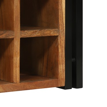 vidaXL Ράφι Κρασιού Καφέ και Μαύρο 35x35x39cm Στερεό Ξύλο Ακακίας 1 τεμ.