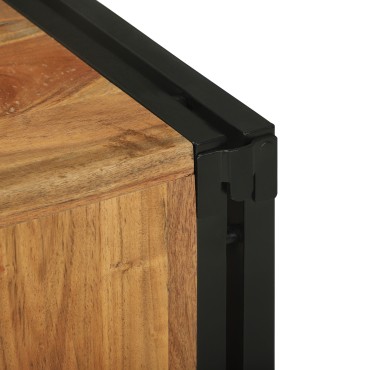 vidaXL Ράφι Κρασιού Καφέ και Μαύρο 35x35x39cm Στερεό Ξύλο Ακακίας 1 τεμ.
