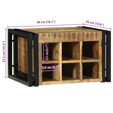 vidaXL Ράφι Κρασιού 2 τεμ. 46x35x27,5cm Στερεό ξύλο μάνγκο