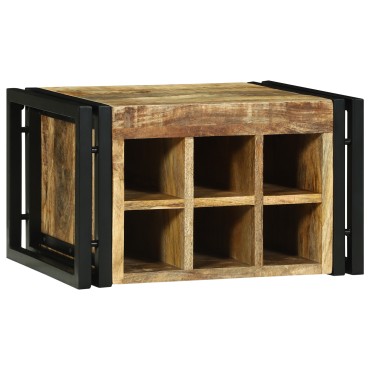 vidaXL Ράφι Κρασιού 2 τεμ. 46x35x27,5cm Στερεό ξύλο μάνγκο