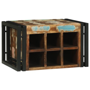 vidaXL Ράφι Κρασιού 2 τεμ. 46x35x27,5cm Στερεό Ανακτηθέν Ξύλο