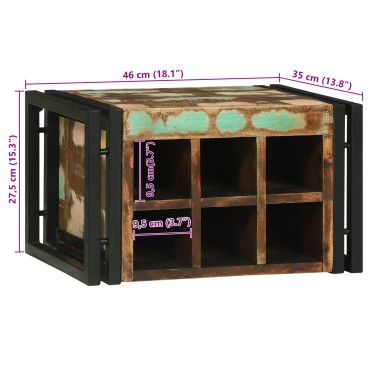 vidaXL Ράφι Κρασιού 2 τεμ. 46x35x27,5cm Στερεό Ανακτηθέν Ξύλο