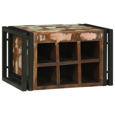 vidaXL Ράφι Κρασιού 2 τεμ. 46x35x27,5cm Στερεό Ανακτηθέν Ξύλο
