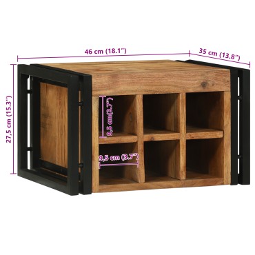 vidaXL Ράφι Κρασιού 2 τεμ. 46x35x27,5cm Στερεό Ξύλο Ακακίας