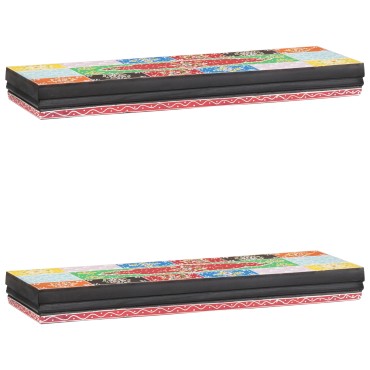vidaXL Ράφια Τοίχου 2 τεμ. 60x20x6cm Στερεά Ξύλο Μάνγκο