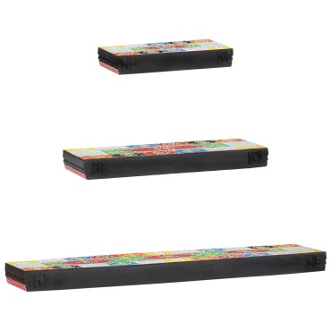 vidaXL Σετ 3 Ραφιών Τοίχου 100x20x6cm Συμπαγές Ξύλο Μάνγκο