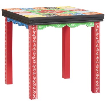 vidaXL Τετράγωνο τραπέζι 3 τεμ. Πολύχρωμο 50x50x50cm