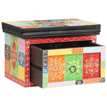vidaXL Κομοδίνα 2 τεμ. 40x30x28cm Φυσικό Ξύλο Μάνγκο & Μηχανικά Ξύλα