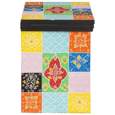 vidaXL Κομοδίνο Πολύχρωμο 40x30x40cm Στερεό Ξύλο Μάνγκο 1 τεμ.