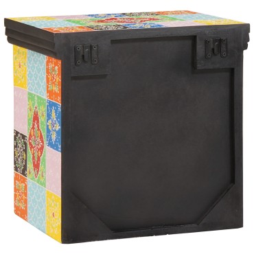 vidaXL Κομοδίνο Πολύχρωμο 40x30x40cm Στερεό Ξύλο Μάνγκο 1 τεμ.