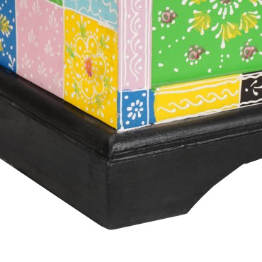 vidaXL Κουτί αποθήκευσης Πολύχρωμο 60x40x40cm Μασίφ ξύλο μάνγκο