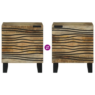 vidaXL Κομοδίνα 2 τεμ. 40x33.5x46cm Μασίφ Ξύλο Μάνγκο