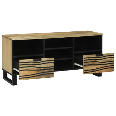 vidaXL TV Cabinet 100x33.5x46cm Μασίφ Ξύλο Μάνγκο