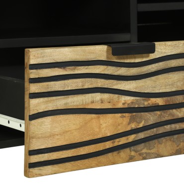 vidaXL TV Cabinet 100x33.5x46cm Μασίφ Ξύλο Μάνγκο