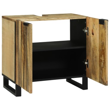 vidaXL Ντουλάπι Νιπτήρα 62x33x58cm Μασίφ Ξύλο Μάνγκο και Κατασκευασμένο Ξύλο 1 τεμ.