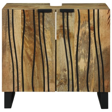 vidaXL Ντουλάπι Νιπτήρα 62x33x58cm Μασίφ Ξύλο Μάνγκο και Κατασκευασμένο Ξύλο 1 τεμ.