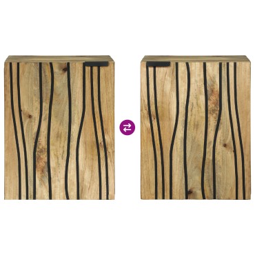 vidaXL Ντουλάπα Μπάνιου 38x33.5x48cm από Μασίφ Ξύλο και Κατασκευασμένο Ξύλο