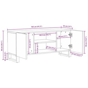 vidaXL Μονάδες TV 105x33x46cm Καρυδιά Επεξεργασμένο Ξύλο