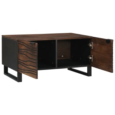 vidaXL Τραπέζι Καφέ 80x50x40cm Μασίφ Ξύλο και Μέταλλο 1 τεμ.