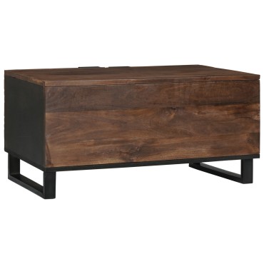 vidaXL Τραπέζι Καφέ 80x50x40cm Μασίφ Ξύλο και Μέταλλο 1 τεμ.