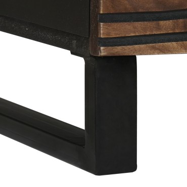 vidaXL Τραπέζι Καφέ 80x50x40cm Μασίφ Ξύλο και Μέταλλο 1 τεμ.