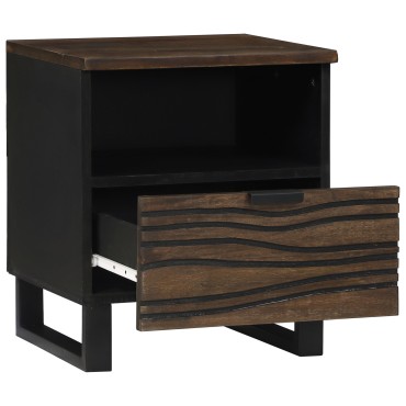 vidaXL Κομοδίνο 2 τεμ. Καρυδιά 40x33x46cm Επεξεργασμένο Ξύλο