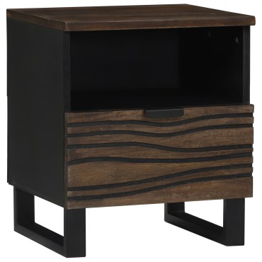 vidaXL Κομοδίνο 2 τεμ. Καρυδιά 40x33x46cm Επεξεργασμένο Ξύλο
