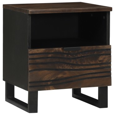 vidaXL Κομοδίνο 2 τεμ. Καρυδιά 40x33x46cm Επεξεργασμένο Ξύλο