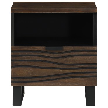 vidaXL Κομοδίνο 2 τεμ. Καρυδιά 40x33x46cm Επεξεργασμένο Ξύλο